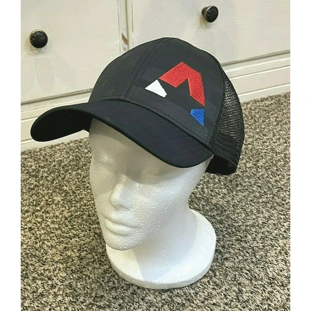 Snapback Adjustable USA Mesh Baseball Black Hat Unisex 1 Size Pre-Owned